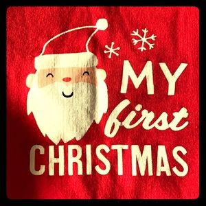 My First Christmas Red Long-sleeved Bodysuit - 3M